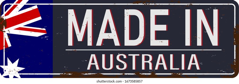 Made in Australia rusty old enamel sign