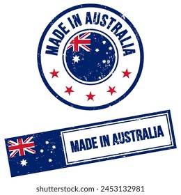 Made in Australia Sign Grunge Style