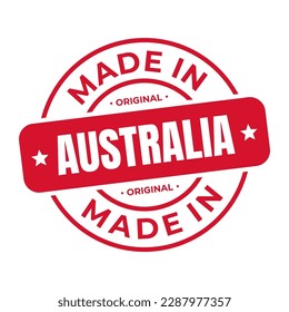 Diseño De Símbolo De Icono De Logotipo De Marca En Australia. Sello de la placa nacional del producto original. Ilustración vectorial