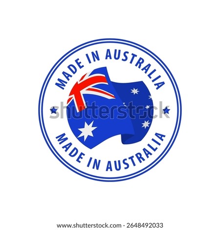 Made in Australia stamps, sticker. Vector illustration.