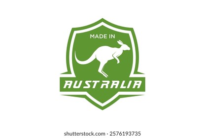 Made in Australia Vector Icon. Australian-Made Badge Symbols. Made in Australia icon. Stamp made in with country map