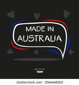 Made in Australia, vector illustration.