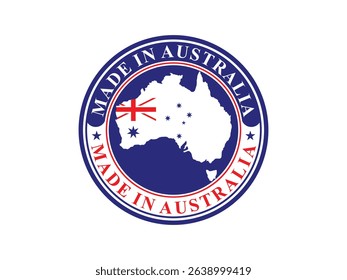 made in australia vector illustration, isolated on transparent background