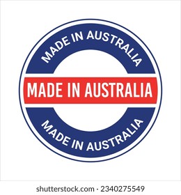 Made in Australia vector logo, icon, graphic, trusts badge. Made in Australia map