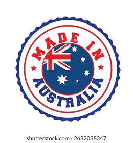 Feito na Austrália com a bandeira do país vetor selo logotipo, design de selo.