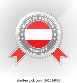 Made in Austria, Austrian Flag, Seal, Ribbon Vector Art