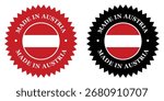 Made In Austria Austrian
Product Badge Round Sticker Label Icon Roundel