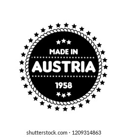 made in austria badge. vintage stamp.package label. vector illustration