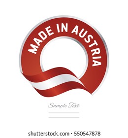 Made in Austria flag red color label button banner