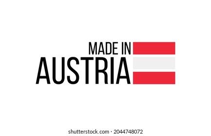 made in austria, flat vector sign or banner