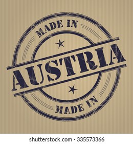 Made in Austria grunge rubber stamp
