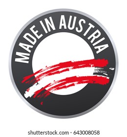 Made in Austria label badge logo certified.