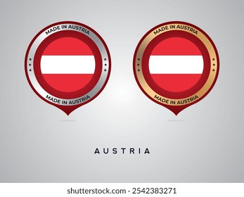 Made in Austria. labels, stickers, pointer, badge and symbol of Austria icon. Collection vector illustration