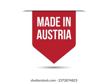 Made in Austria red banner design vector illustration