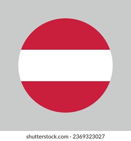 hergestellt in Österreich, rund mit österreichischen Nationalflaggenfarben, Vektorsymbol