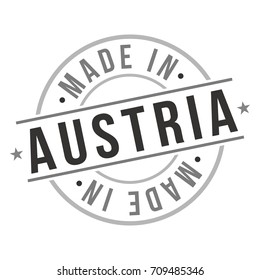 Made In Austria Stamp Logo Icon Symbol Design. Seal Illustration National Product Badge Vector.