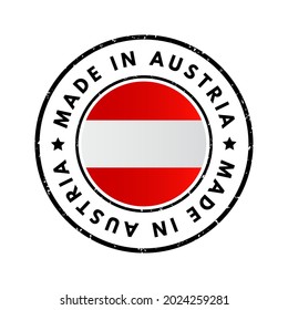 Made in Austria text emblem badge, concept background