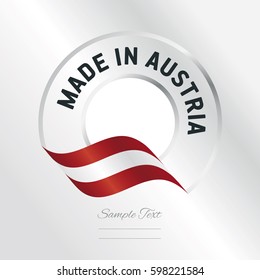 Made in Austria transparent logo icon silver background