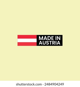 Insignia del logotipo del Vector Made In Austria. Bandera de Austria.