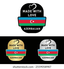 Made in Azerbaijan Badge Tag Seal Flag Waving Flag