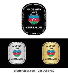 Made in Azerbaijan Badge Tag Seal Flag Waving Flag