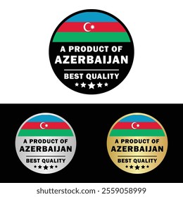 Made in Azerbaijan Badge Tag Seal Flag Waving Flag