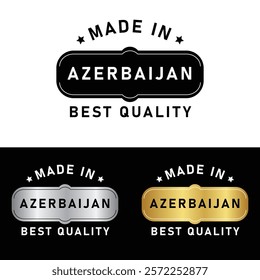 Made in Azerbaijan Badge Tag Seal Flag Waving Flag Make in Azerbaijan