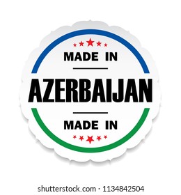 Made in Azerbaijan flag button label banner icon Sticker Thai design, on white background.vector