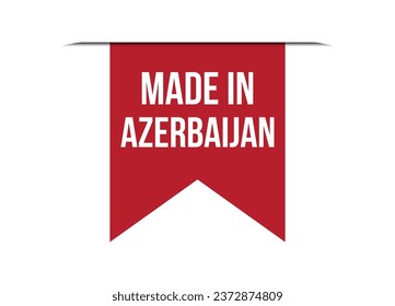 Made in Azerbaijan red vector banner illustration isolated on white background