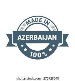 Made in Azerbaijan - Round blue rubber stamp design isolated on white background. vector illustration vintage texture.