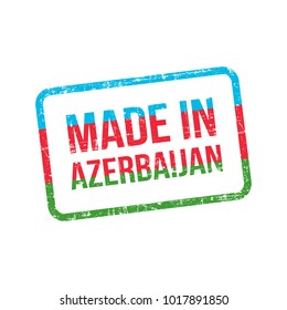 Made in Azerbaijan. Vector Flag Illustration design stamp label