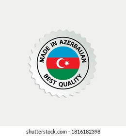hergestellt in Aserbaidschan Vektorstempel. Abzeichen mit aserbaidschanischer Flagge