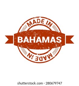 Made in Bahamas - Round red grunge rubber stamp design isolated on white background. vector illustration vintage texture. Vector illustration