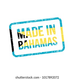 Made in Bahamas. Vector Flag Illustration design stamp label