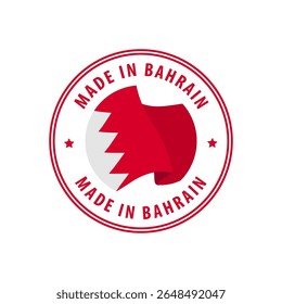 Made in Bahrain stamp, sticker. Vector illustration.