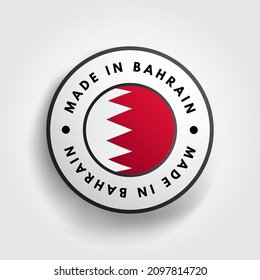 Made in Bahrain text emblem badge, concept background