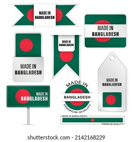 Made Bangladesh Graphics Labels Set Some Stock Vector (Royalty Free ...