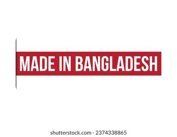 Made in Bangladesh red banner design vector illustration