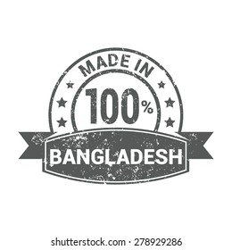 Made in Bangladesh - Round gray grunge rubber stamp design isolated on white background. vector illustration vintage texture.