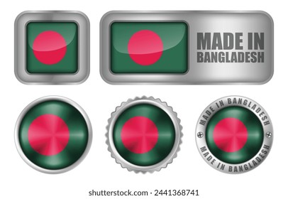 Made in Bangladesh Seal Badge or Sticker Design illustration