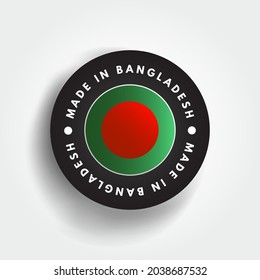 Made in Bangladesh text emblem badge, concept background