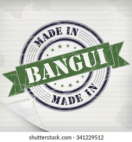 Made in Bangui vector rubber stamp on grunge paper