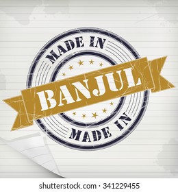 Made in Banjul vector rubber stamp on grunge paper