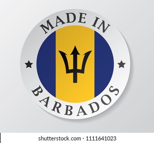 Made in barbados badge with barbados flag