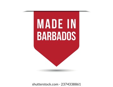 Made in Barbados red vector banner illustration isolated on white background