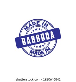 Hecho en BARBUDA Estampado de goma Grunge aislado en fondo blanco.Ilustración vectorial. Diseño del símbolo del logotipo del sello