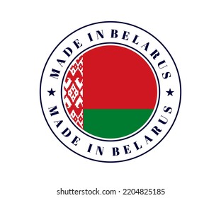 Made in Belarus icon. Made in Belarus circle label. Stamp made in with country flag. Vector illustration eps10