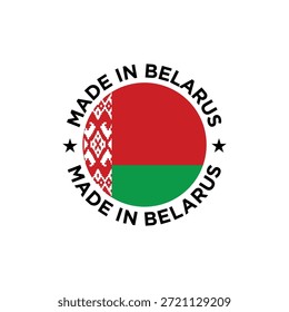 made in belarus label design with flag