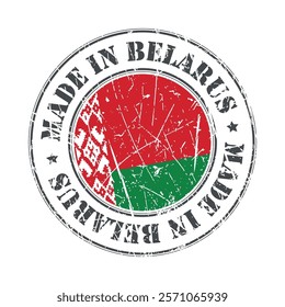 Made in Belarus stamp scratched flag badge logo vector illustration