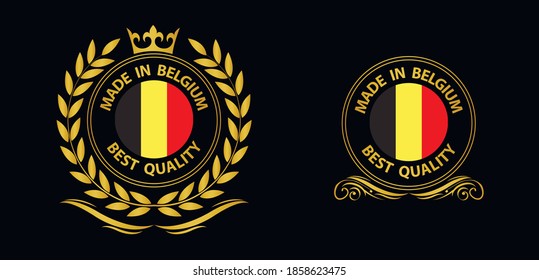 fabricado en sello vectorial belga. insignia con bandera belga